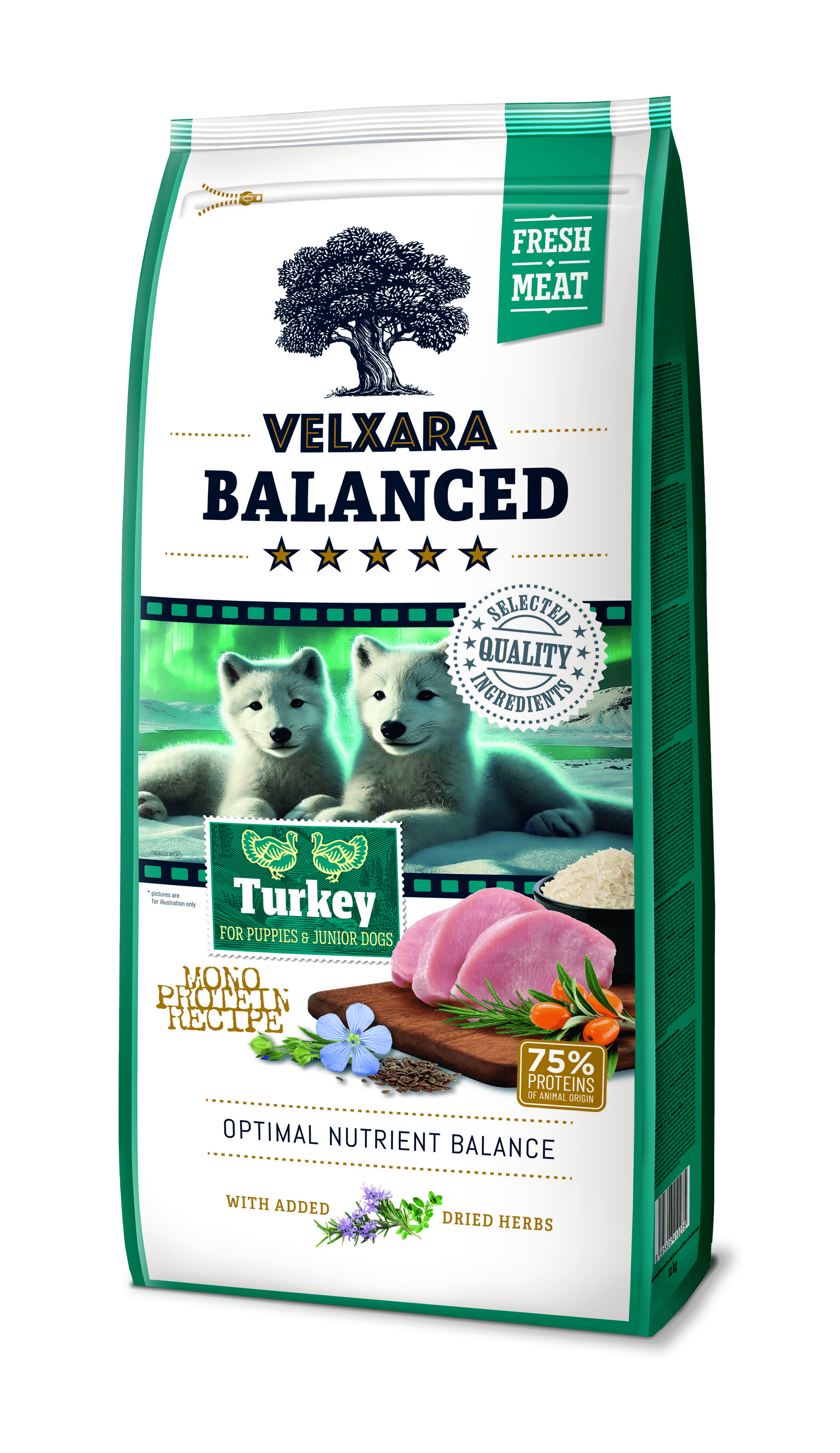 Velxara Balanced Gluten-Free Fresh Meat Puppy & Junior Turkey Monoprotein
